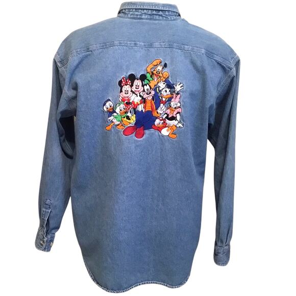 The Disney Store Other - Disney Store Denim Pocket Shirt Characters Graphics Vtg  L
